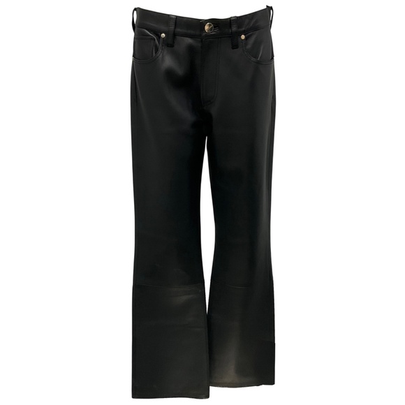 GOLDSIGN BLACK LAMBSKIN LEATHER PANTS - Picture 1 of 5